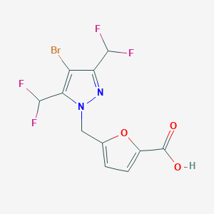 5-{[4-Bromo-3,5-bis(difluoromethyl)-1H-pyrazol-1-YL]methyl}-2-furoic acid