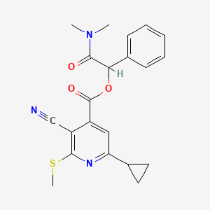 (Dimethylcarbamoyl)(phenyl)methyl 3-cyano-6-cyclopropyl-2-(methylsulfanyl)pyridine-4-carboxylate