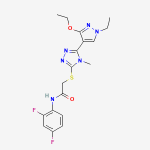 N-(2,4-difluorophenyl)-2-((5-(3-ethoxy-1-ethyl-1H-pyrazol-4-yl)-4-methyl-4H-1,2,4-triazol-3-yl)thio)acetamide