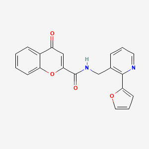 molecular formula C20H14N2O4 B2511729 N-((2-(furan-2-yl)pyridin-3-yl)methyl)-4-oxo-4H-chromene-2-carboxamide CAS No. 2034268-38-5