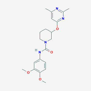 molecular formula C20H26N4O4 B2511732 N-(3,4-dimethoxyphenyl)-3-((2,6-dimethylpyrimidin-4-yl)oxy)piperidine-1-carboxamide CAS No. 2034400-17-2