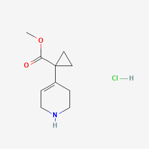 molecular formula C10H16ClNO2 B2511744 Methyl 1-(1,2,3,6-tetrahydropyridin-4-yl)cyclopropane-1-carboxylate hydrochloride CAS No. 2172455-50-2