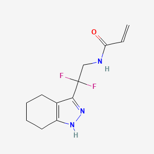 molecular formula C12H15F2N3O B2511751 N-[2,2-difluoro-2-(4,5,6,7-tetrahydro-2H-indazol-3-yl)ethyl]prop-2-enamide CAS No. 2411297-53-3