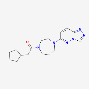 molecular formula C17H24N6O B2511757 1-(4-([1,2,4]Triazolo[4,3-b]pyridazin-6-yl)-1,4-diazepan-1-yl)-2-cyclopentylethan-1-one CAS No. 2309708-17-4