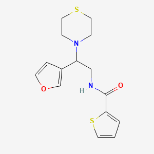 molecular formula C15H18N2O2S2 B2511775 N-(2-(furan-3-yl)-2-thiomorpholinoethyl)thiophene-2-carboxamide CAS No. 2034541-14-3