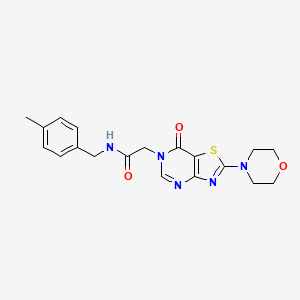 molecular formula C19H21N5O3S B2511799 N-[(4-methylphenyl)methyl]-2-[2-(morpholin-4-yl)-7-oxo-6H,7H-[1,3]thiazolo[4,5-d]pyrimidin-6-yl]acetamide CAS No. 1223917-96-1