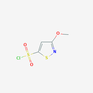 molecular formula C4H4ClNO3S2 B2511849 3-Methoxy-1,2-thiazole-5-sulfonyl chloride CAS No. 1934404-92-8