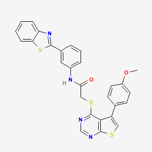 N-(3-(benzo[d]thiazol-2-yl)phenyl)-2-((5-(4-methoxyphenyl)thieno[2,3-d]pyrimidin-4-yl)thio)acetamide