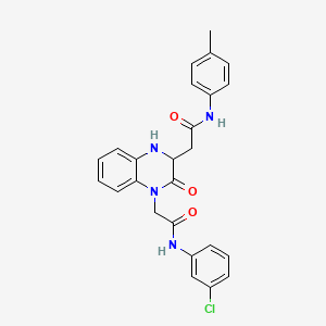 molecular formula C25H23ClN4O3 B2511873 N-(3-chlorophenyl)-2-(3-{[(4-methylphenyl)carbamoyl]methyl}-2-oxo-1,2,3,4-tetrahydroquinoxalin-1-yl)acetamide CAS No. 1101827-61-5
