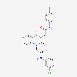 N-(3-chlorophenyl)-2-(3-{[(4-methylphenyl)carbamoyl]methyl}-2-oxo-1,2,3,4-tetrahydroquinoxalin-1-yl)acetamide