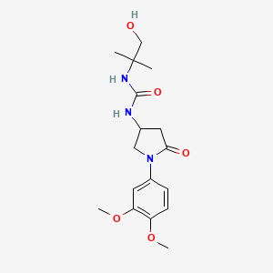 1-(1-(3,4-Dimethoxyphenyl)-5-oxopyrrolidin-3-yl)-3-(1-hydroxy-2-methylpropan-2-yl)urea