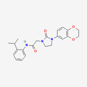 2-(3-(2,3-dihydrobenzo[b][1,4]dioxin-6-yl)-2-oxoimidazolidin-1-yl)-N-(2-isopropylphenyl)acetamide