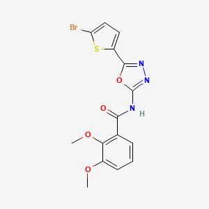 molecular formula C15H12BrN3O4S B2511886 N-[5-(5-bromothiophen-2-yl)-1,3,4-oxadiazol-2-yl]-2,3-dimethoxybenzamide CAS No. 1021131-89-4