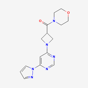 (1-(6-(1H-pyrazol-1-yl)pyrimidin-4-yl)azetidin-3-yl)(morpholino)methanone