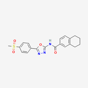molecular formula C20H19N3O4S B2511929 N-[5-(4-methanesulfonylphenyl)-1,3,4-oxadiazol-2-yl]-5,6,7,8-tetrahydronaphthalene-2-carboxamide CAS No. 886912-57-8