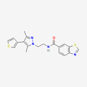 N-(2-(3,5-dimethyl-4-(thiophen-3-yl)-1H-pyrazol-1-yl)ethyl)benzo[d]thiazole-6-carboxamide