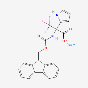 molecular formula C22H16F3N2NaO4 B2511939 Sodium;2-(9H-fluoren-9-ylmethoxycarbonylamino)-3,3,3-trifluoro-2-(1H-pyrrol-2-yl)propanoate CAS No. 2243515-94-6