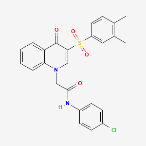 N-(4-chlorophenyl)-2-[3-(3,4-dimethylphenyl)sulfonyl-4-oxoquinolin-1-yl]acetamide