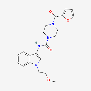 4-(furan-2-carbonyl)-N-(1-(2-methoxyethyl)-1H-indol-3-yl)piperazine-1-carboxamide