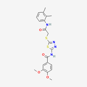 molecular formula C21H22N4O4S2 B2511957 N-(5-((2-((2,3-dimethylphenyl)amino)-2-oxoethyl)thio)-1,3,4-thiadiazol-2-yl)-3,4-dimethoxybenzamide CAS No. 392294-60-9