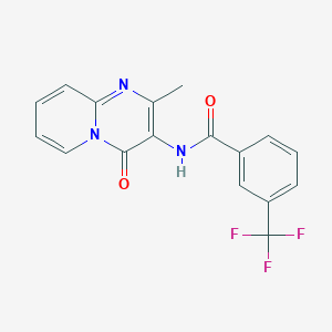 molecular formula C17H12F3N3O2 B2511970 N-{2-methyl-4-oxo-4H-pyrido[1,2-a]pyrimidin-3-yl}-3-(trifluoromethyl)benzamide CAS No. 946335-61-1