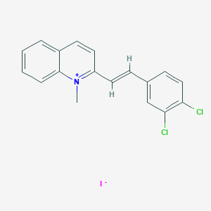 molecular formula C18H14Cl2IN B2512004 2-(3,4-Dichlorostyryl)-1-methylquinolin-1-ium iodide CAS No. 110357-13-6