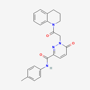 molecular formula C23H22N4O3 B2512028 N-(4-methylphenyl)-6-oxo-1-[2-oxo-2-(1,2,3,4-tetrahydroquinolin-1-yl)ethyl]-1,6-dihydropyridazine-3-carboxamide CAS No. 1170849-59-8