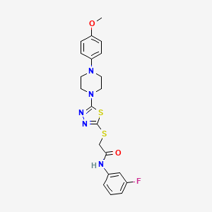 N-(3-fluorophenyl)-2-((5-(4-(4-methoxyphenyl)piperazin-1-yl)-1,3,4-thiadiazol-2-yl)thio)acetamide