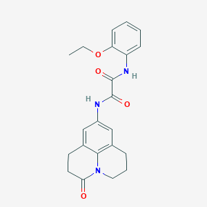 molecular formula C22H23N3O4 B2512035 N'-(2-ethoxyphenyl)-N-{2-oxo-1-azatricyclo[7.3.1.0^{5,13}]trideca-5,7,9(13)-trien-7-yl}ethanediamide CAS No. 898423-32-0