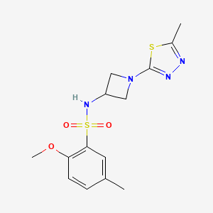 2-Methoxy-5-methyl-N-[1-(5-methyl-1,3,4-thiadiazol-2-yl)azetidin-3-yl]benzenesulfonamide