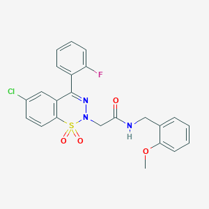 2-[6-chloro-4-(2-fluorophenyl)-1,1-dioxido-2H-1,2,3-benzothiadiazin-2-yl]-N-(2-methoxybenzyl)acetamide