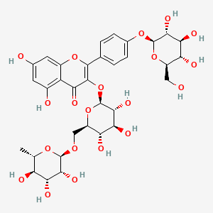 5,7-dihydroxy-2-[4-[(2S,3R,4S,5S,6R)-3,4,5-trihydroxy-6-(hydroxymethyl)oxan-2-yl]oxyphenyl]-3-[(2S,3R,4S,5S,6R)-3,4,5-trihydroxy-6-[[(2R,3R,4R,5R,6S)-3,4,5-trihydroxy-6-methyloxan-2-yl]oxymethyl]oxan-2-yl]oxychromen-4-one
