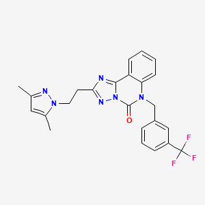 2-[2-(3,5-Dimethylpyrazol-1-yl)ethyl]-6-[[3-(trifluoromethyl)phenyl]methyl]-[1,2,4]triazolo[1,5-c]quinazolin-5-one