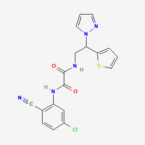 N1-(2-(1H-pyrazol-1-yl)-2-(thiophen-2-yl)ethyl)-N2-(5-chloro-2-cyanophenyl)oxalamide