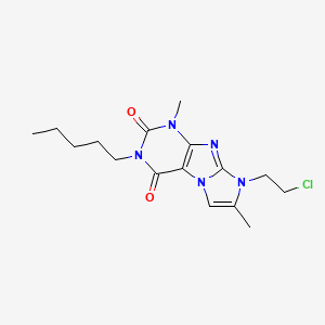 8-(2-Chloroethyl)-1,7-dimethyl-3-pentyl-1,3,5-trihydro-4-imidazolino[1,2-h]pur ine-2,4-dione