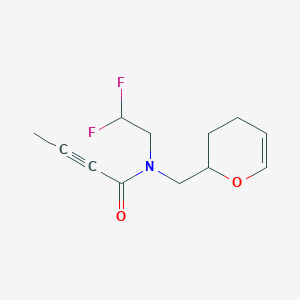 N-(2,2-Difluoroethyl)-N-(3,4-dihydro-2H-pyran-2-ylmethyl)but-2-ynamide