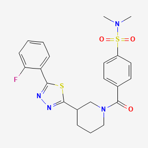 4-(3-(5-(2-fluorophenyl)-1,3,4-thiadiazol-2-yl)piperidine-1-carbonyl)-N,N-dimethylbenzenesulfonamide