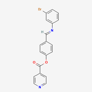 (E)-4-(((3-bromophenyl)imino)methyl)phenyl isonicotinate