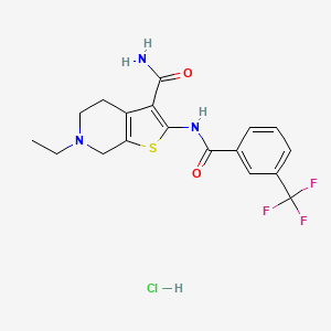 6-Ethyl-2-(3-(trifluoromethyl)benzamido)-4,5,6,7-tetrahydrothieno[2,3-c]pyridine-3-carboxamide hydrochloride