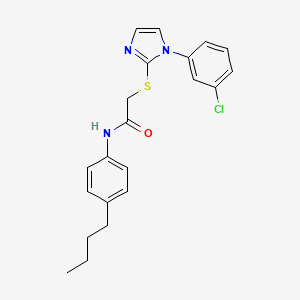 molecular formula C21H22ClN3OS B2512087 N-(4-butylphenyl)-2-{[1-(3-chlorophenyl)-1H-imidazol-2-yl]sulfanyl}acetamide CAS No. 851079-04-4