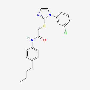 N-(4-butylphenyl)-2-[1-(3-chlorophenyl)imidazol-2-yl]sulfanylacetamide