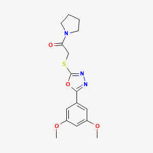 2-((5-(3,5-Dimethoxyphenyl)-1,3,4-oxadiazol-2-yl)thio)-1-(pyrrolidin-1-yl)ethanone