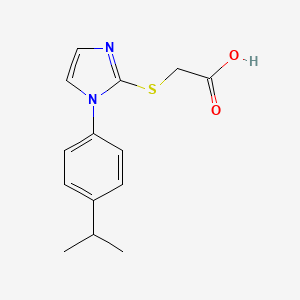 2-({1-[4-(propan-2-yl)phenyl]-1H-imidazol-2-yl}sulfanyl)acetic acid