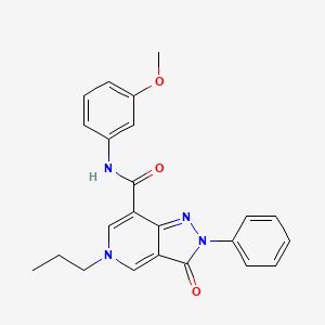 molecular formula C23H22N4O3 B2512115 N-(3-methoxyphenyl)-3-oxo-2-phenyl-5-propyl-2H,3H,5H-pyrazolo[4,3-c]pyridine-7-carboxamide CAS No. 923201-47-2