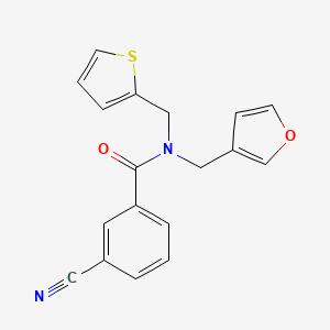 3-cyano-N-(furan-3-ylmethyl)-N-(thiophen-2-ylmethyl)benzamide