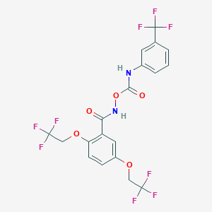 [[2,5-bis(2,2,2-trifluoroethoxy)benzoyl]amino] N-[3-(trifluoromethyl)phenyl]carbamate