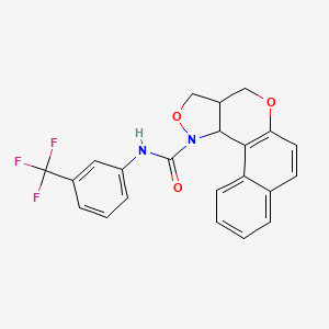 molecular formula C22H17F3N2O3 B2512124 N-[3-(trifluoromethyl)phenyl]-3a,11c-dihydro-3H-benzo[5,6]chromeno[4,3-c]isoxazole-1(4H)-carboxamide CAS No. 477853-81-9