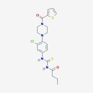 molecular formula C20H23ClN4O2S2 B251213 N-butyryl-N'-{3-chloro-4-[4-(2-thienylcarbonyl)-1-piperazinyl]phenyl}thiourea 