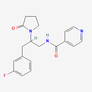 molecular formula C19H20FN3O2 B2512149 N-[3-(3-FLUOROPHENYL)-2-(2-OXOPYRROLIDIN-1-YL)PROPYL]PYRIDINE-4-CARBOXAMIDE CAS No. 1421467-52-8