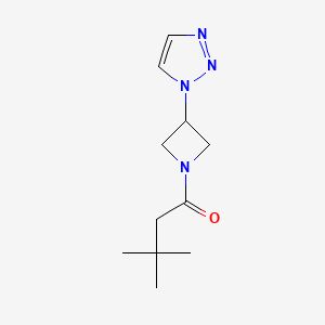 molecular formula C11H18N4O B2512170 1-(3-(1H-1,2,3-triazol-1-yl)azetidin-1-yl)-3,3-dimethylbutan-1-one CAS No. 2034265-74-0